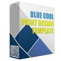 Modèle de conception d'impression bleue Cool