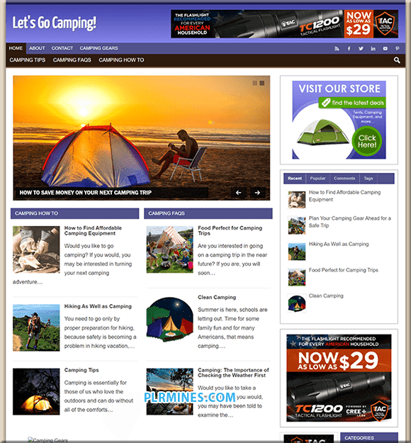 Conseils pour le camping Site web de PLR