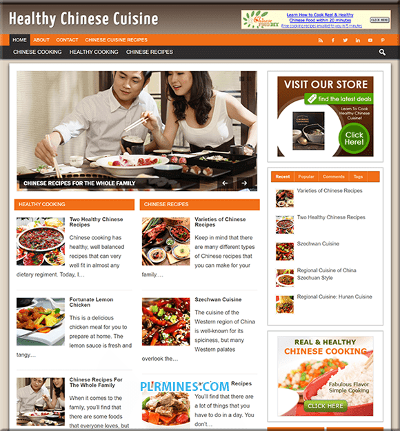 Cuisine chinoise PLR Niche Blog