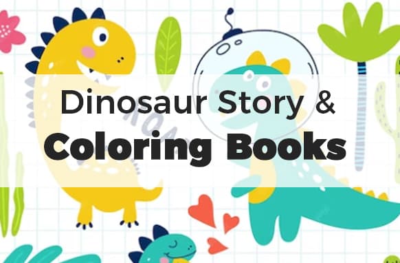 Livres d'histoire et de coloration de dinosaure