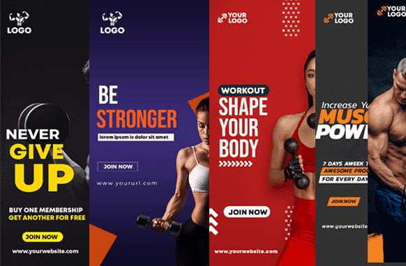 Fitness Vertical Ad Templates