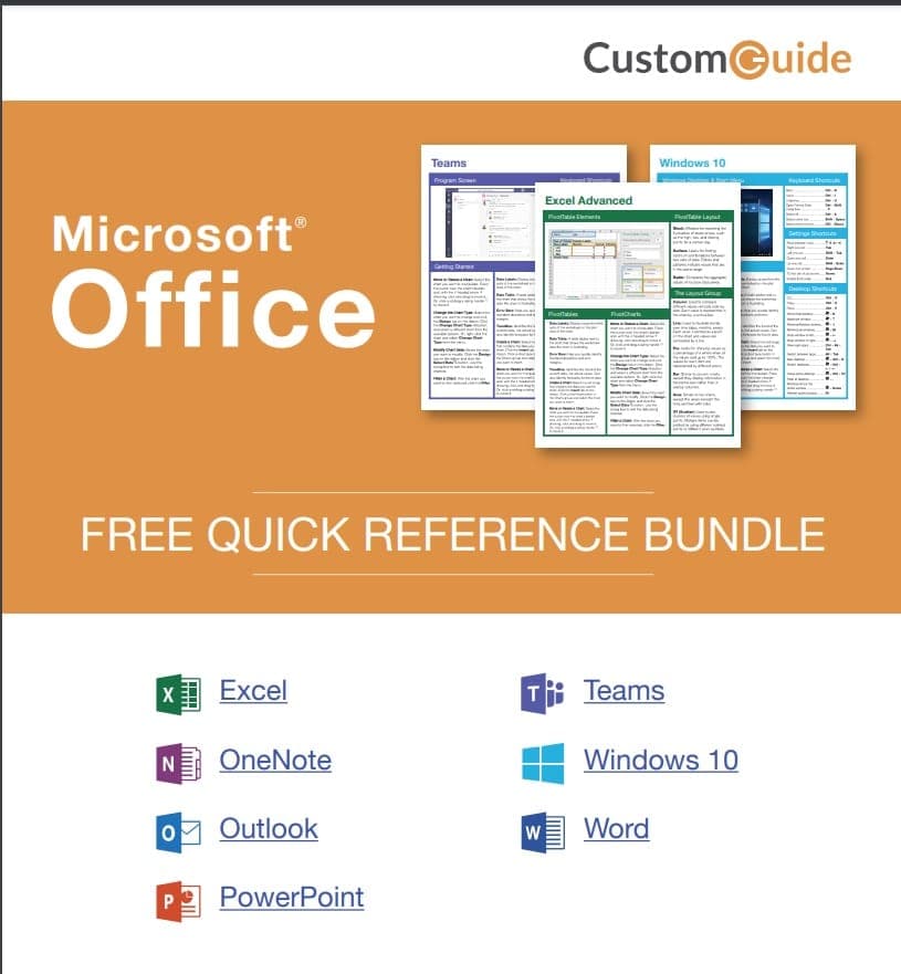 Banque de cartes de référence gratuites de Microsoft Office 2019