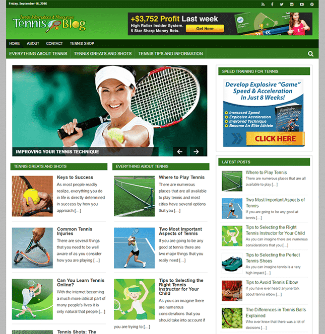 Jouer Tennis PLR Blog