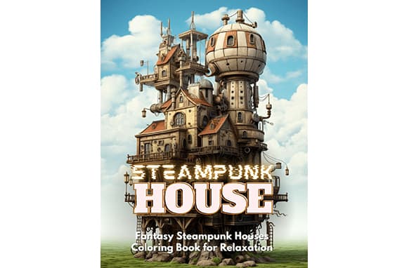 Steampunk Maison Livre de coloration pour adultes