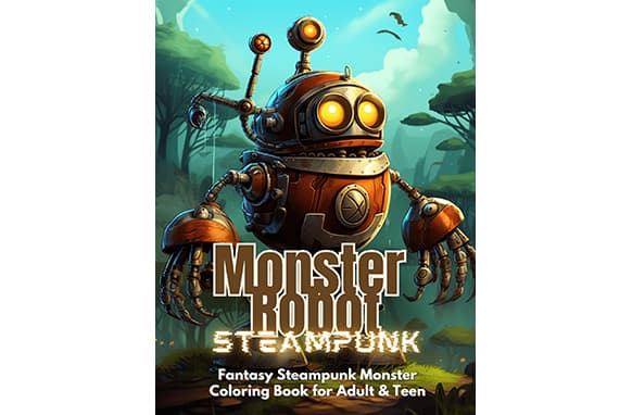 Steampunk Monster Robot Livre de Coloration Adulte