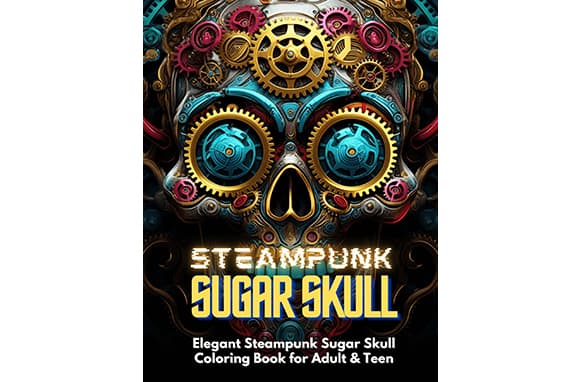Steampunk Crâne de sucre Livre de coloration adulte