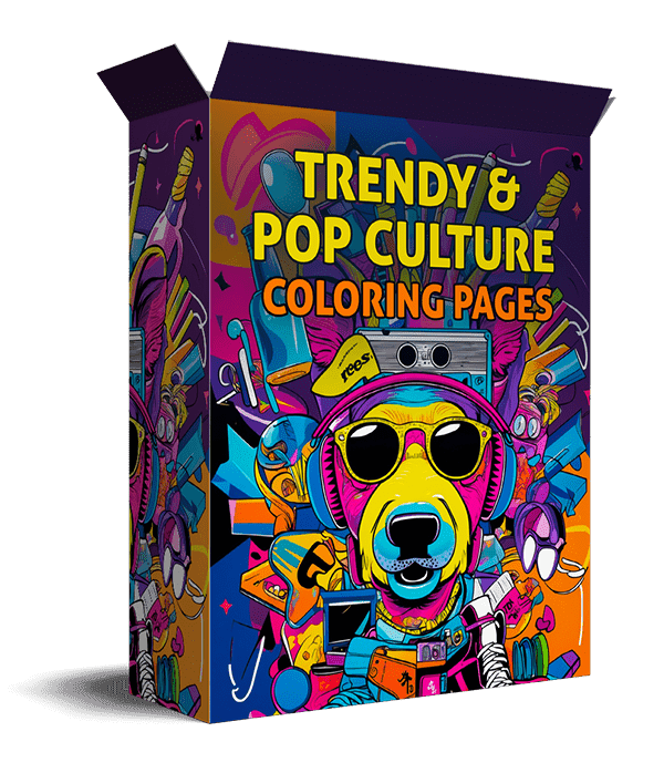 Pages de coloration de culture tendance et pop