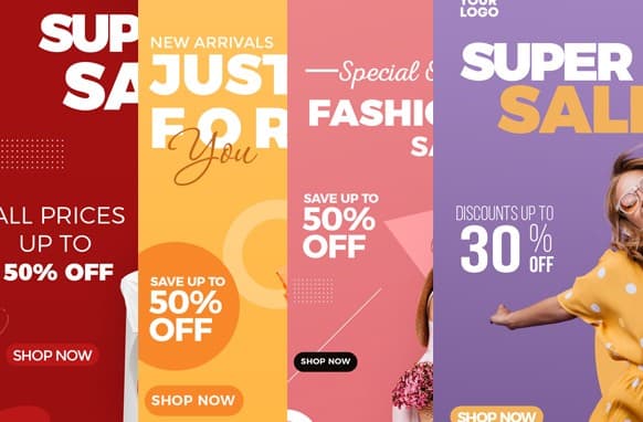 Modèles de publicités verticales de mode