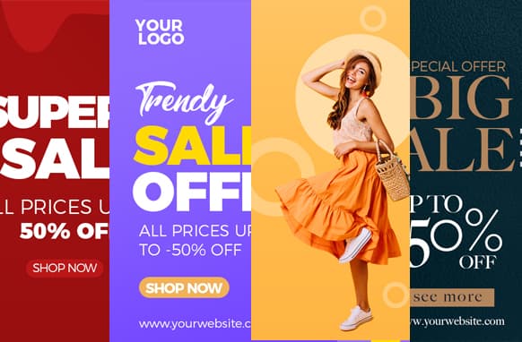Modèles de publicité horizontale de mode