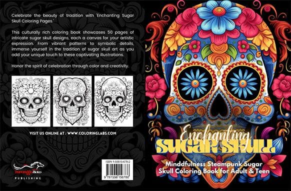 Enchanter le crâne de sucre Livre de coloration adulte