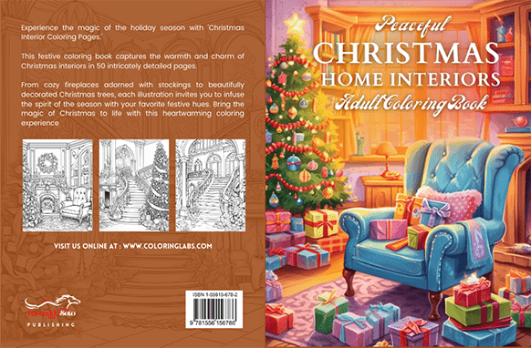 Peaceful Christmas Home Intérieurs Coloriage Book