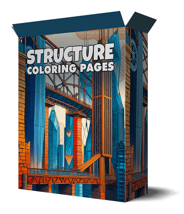 Pages de coloration de la structure et de l'architecture