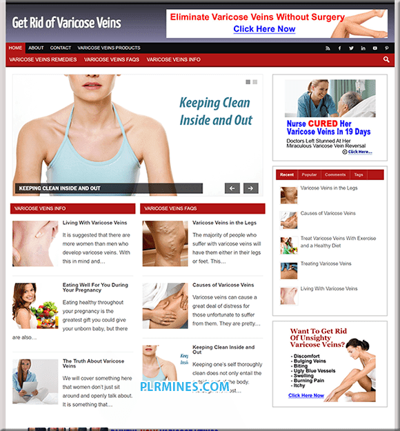Blog WordPress PLR sur les Varices