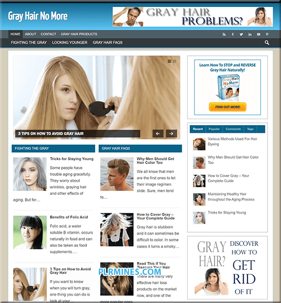 Cheveux gris Plus de site Web WP