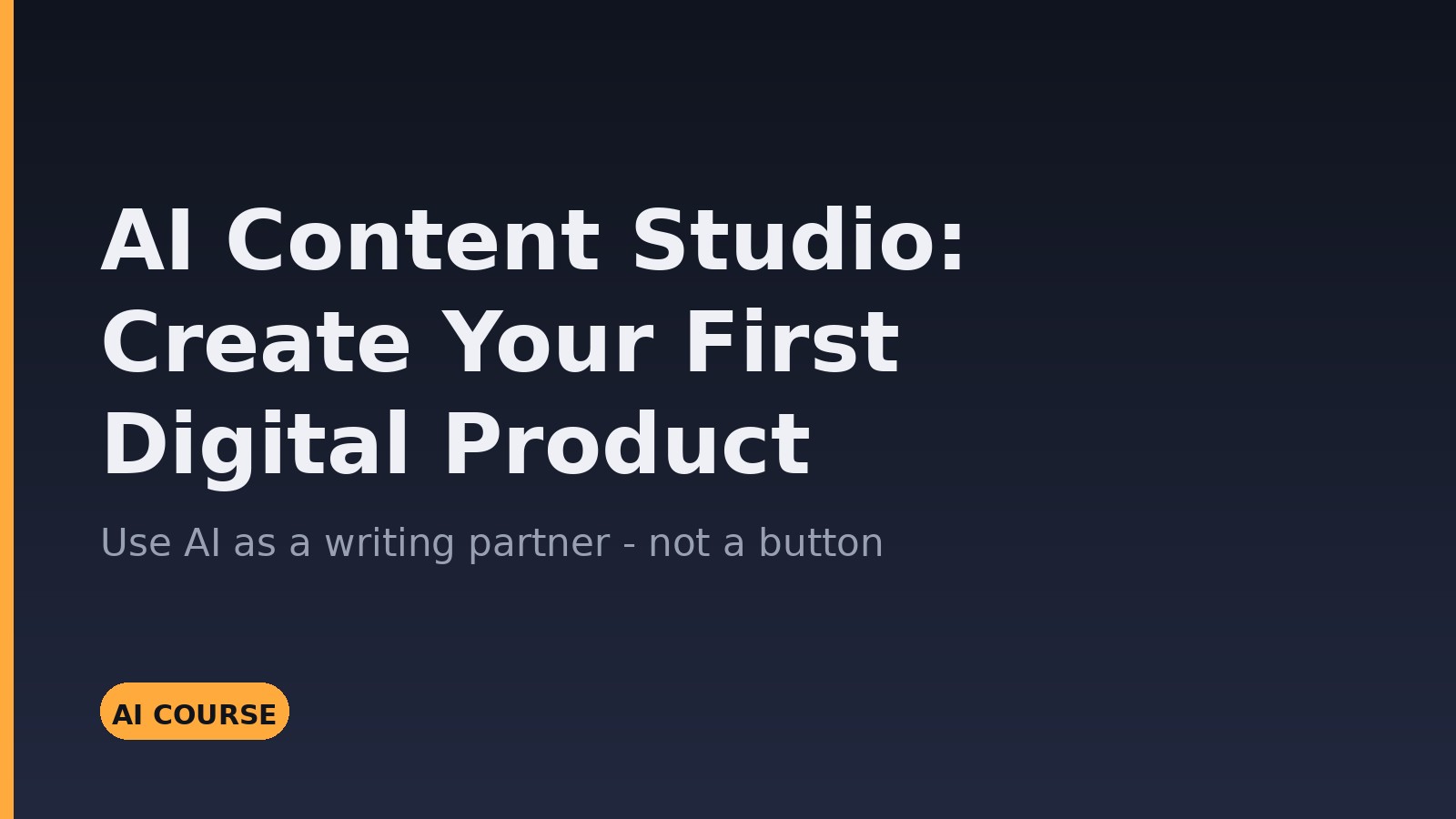 Studio de contenu IA : créez votre premier produit numérique